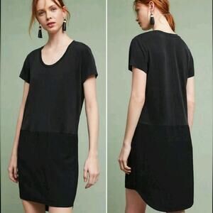 Anthropology Dolan Left Coast  Loren Shift Dress With Pockets Blck Size Small